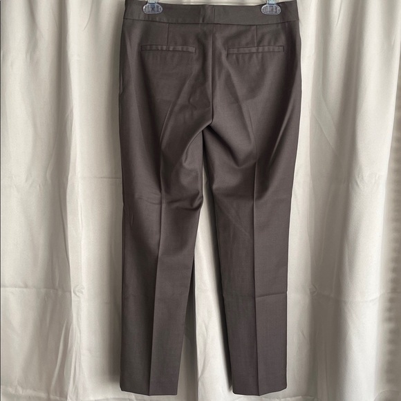 Theory Wool Blend Crop Ankle Pleated Dress Pant Gray Brown Size 2 - Picture 2 of 5